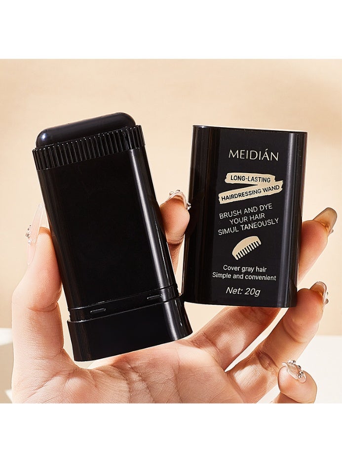Meidián Instant Root Touch Up Stick for Gray Hair - Temporary Concealer Pen for Men & Women, Easy Washable Hair Color for White Hair Coverage, Travel-Size (01# Black) - Image 1