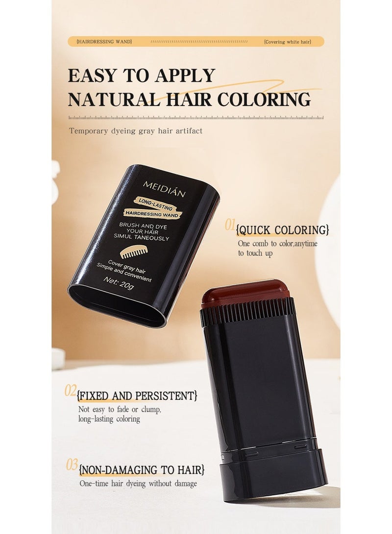 Meidián Instant Root Touch Up Stick for Gray Hair - Temporary Concealer Pen for Men & Women, Easy Washable Hair Color for White Hair Coverage, Travel-Size (01# Black) - Image 3