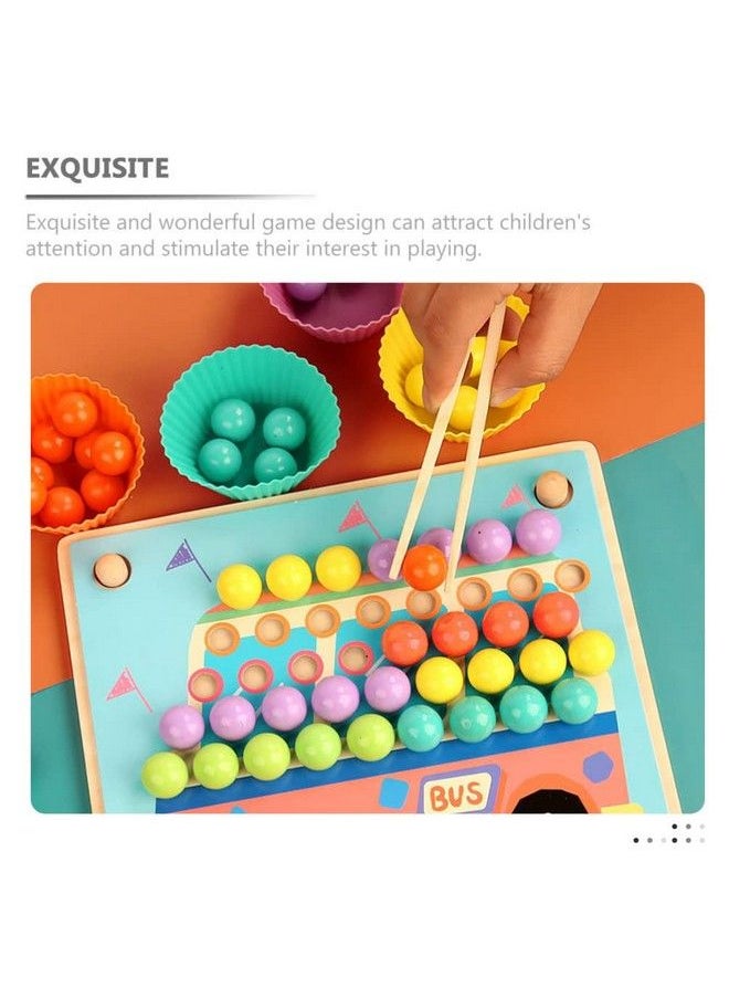 NUOBESTY - 3Pcs Wooden Tweezer Tongs Wooden Peg Board Beads Game Clips Counting Matching Game Beads Tweezers For Montessori Sorting Toys - Image 1