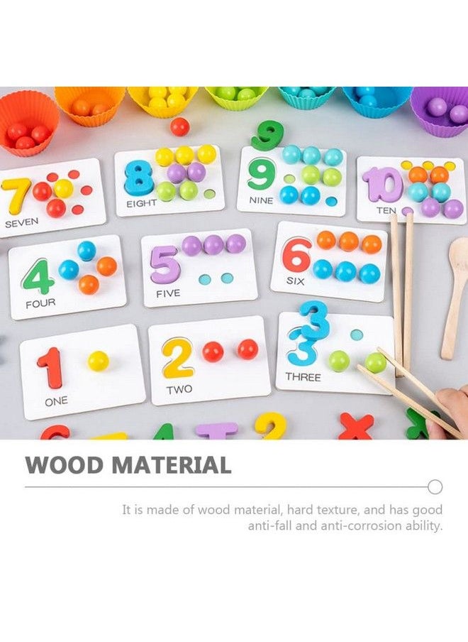 NUOBESTY - 3Pcs Wooden Tweezer Tongs Wooden Peg Board Beads Game Clips Counting Matching Game Beads Tweezers For Montessori Sorting Toys - Image 1