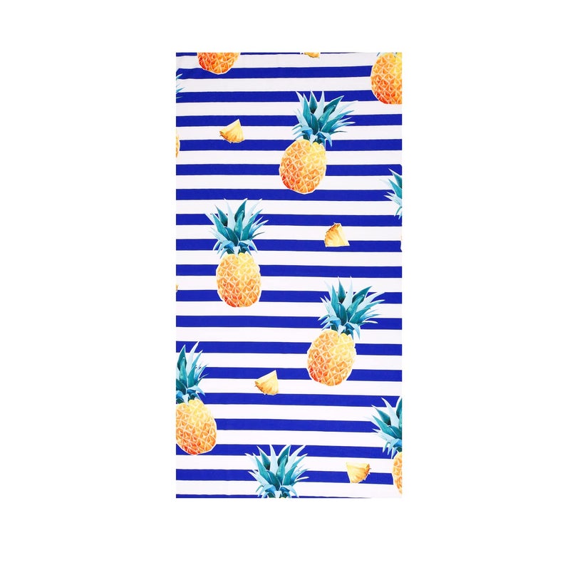 LIVILAN Oversized Striped Pineapple Beach Towel for Women Girls, 30â€x60â€ Microfiber Thin Lightweight Super Absorbent, Quick Dry Sand Free Clearance Towel Pineapple Gifts - Image 1