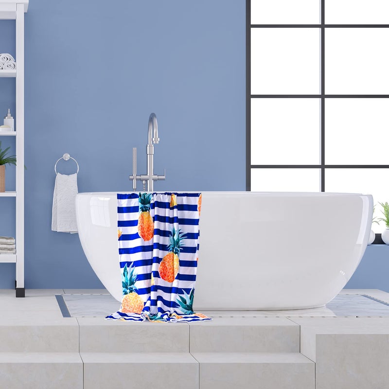 LIVILAN Oversized Striped Pineapple Beach Towel for Women Girls, 30â€x60â€ Microfiber Thin Lightweight Super Absorbent, Quick Dry Sand Free Clearance Towel Pineapple Gifts - Image 4