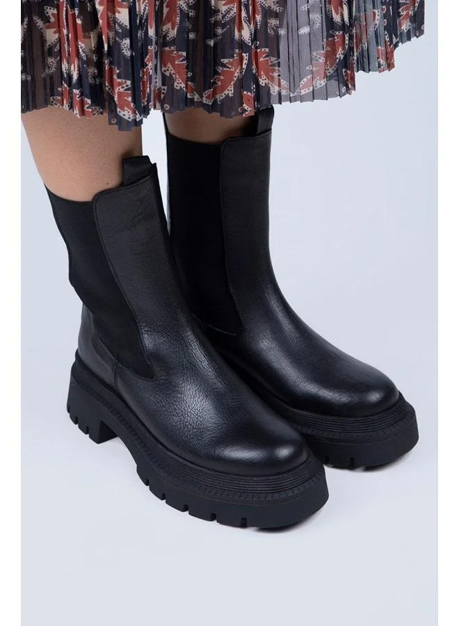Manijero  Agatha Women's Genuine Leather Double-Sided Elastic Black Boot. for Women | Best Price UAE