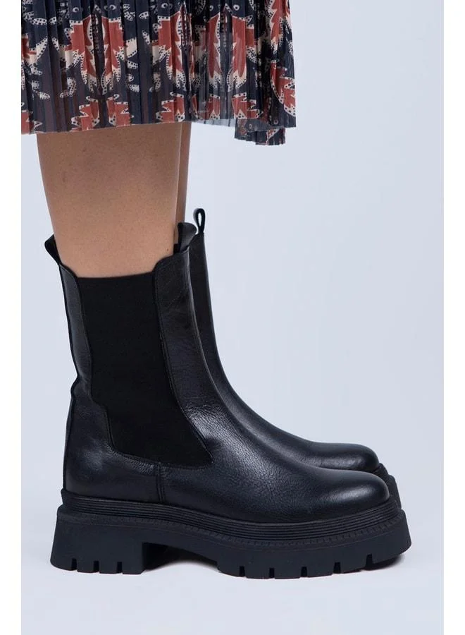 Manijero  Agatha Women's Genuine Leather Double-Sided Elastic Black Boot. for Women | Best Price UAE