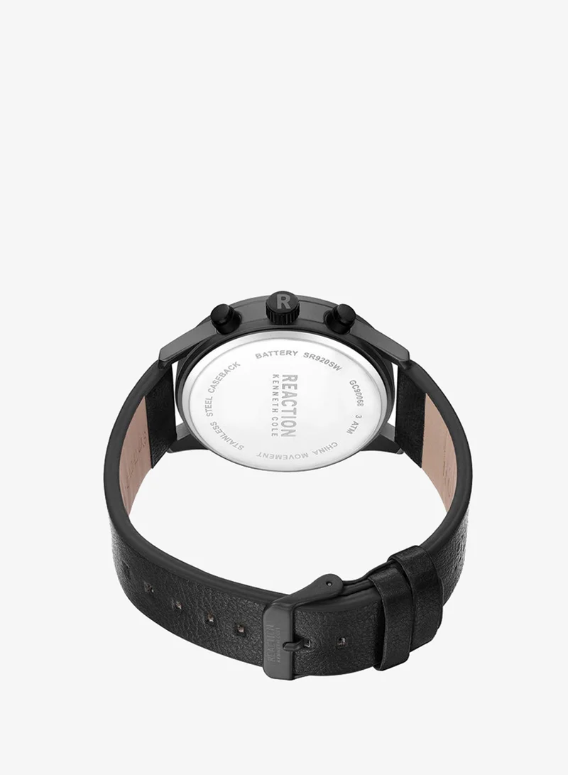Kenneth Cole Reaction  Kenneth Cole Reaction Chronograph Gents Watch With Black Synthetic Leather Strap 47mm - KRWGC9006804 for Men | Best Price UAE