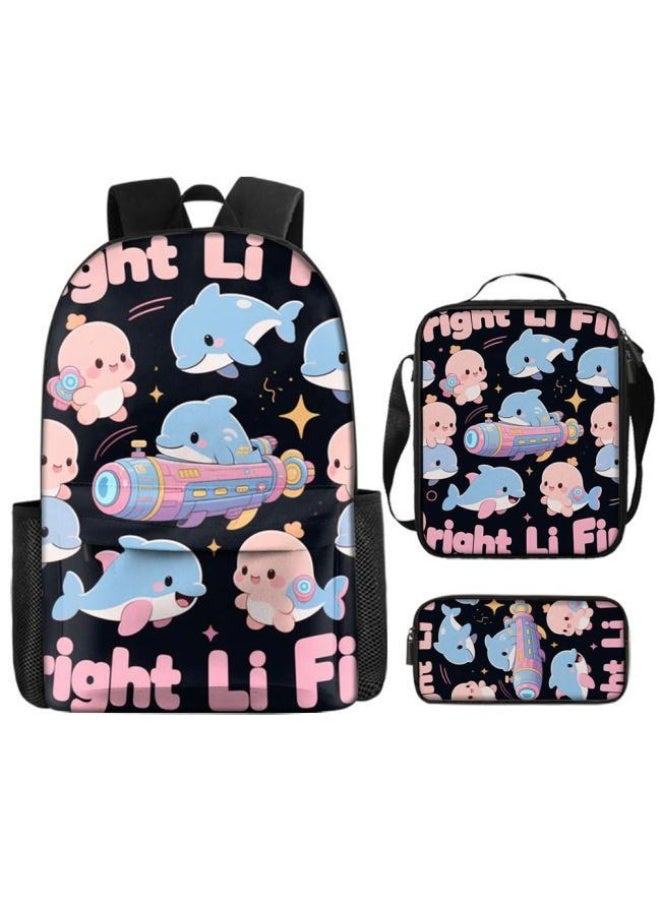واضح من النار مجموعة من ثلاث قطع من حقائب الرسوم المتحركة، تتعامل بسهولة مع المناسبات المختلفة (الطلاب والأطفال ونزهات الأصدقاء وتسلق الجبال والدراسة وما إلى ذلك) | حقيبة ظهر + حقيبة محمولة باليد + حقيبة قرطاسية | هدايا الموسم المدرسي / العطلات - 47 - Image 2