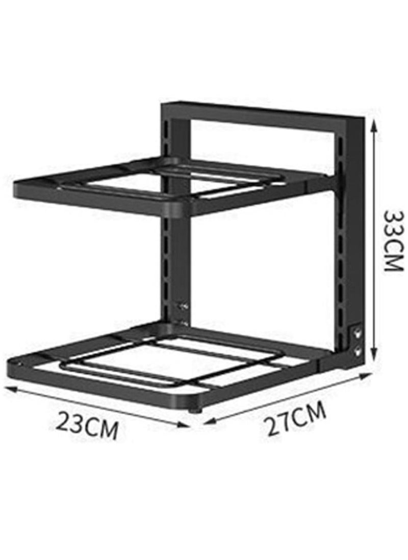 Pots and Pans Organizer for Cabinet,Kitchen Organizer and Storage Rack,Space Saving Stand with Adjustable Dividers,2 Layer With Iron Wire Black.