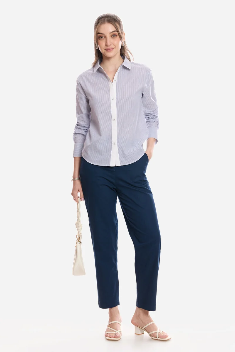 Virgio Stripes Cotton Striped Regular Fit Shirt for Women