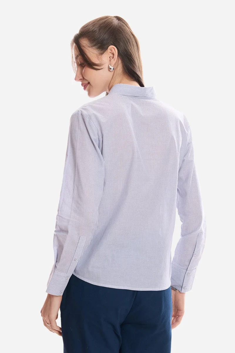 Virgio  Stripes Cotton Striped Regular Fit Shirt for Women for Women | Best Price UAE