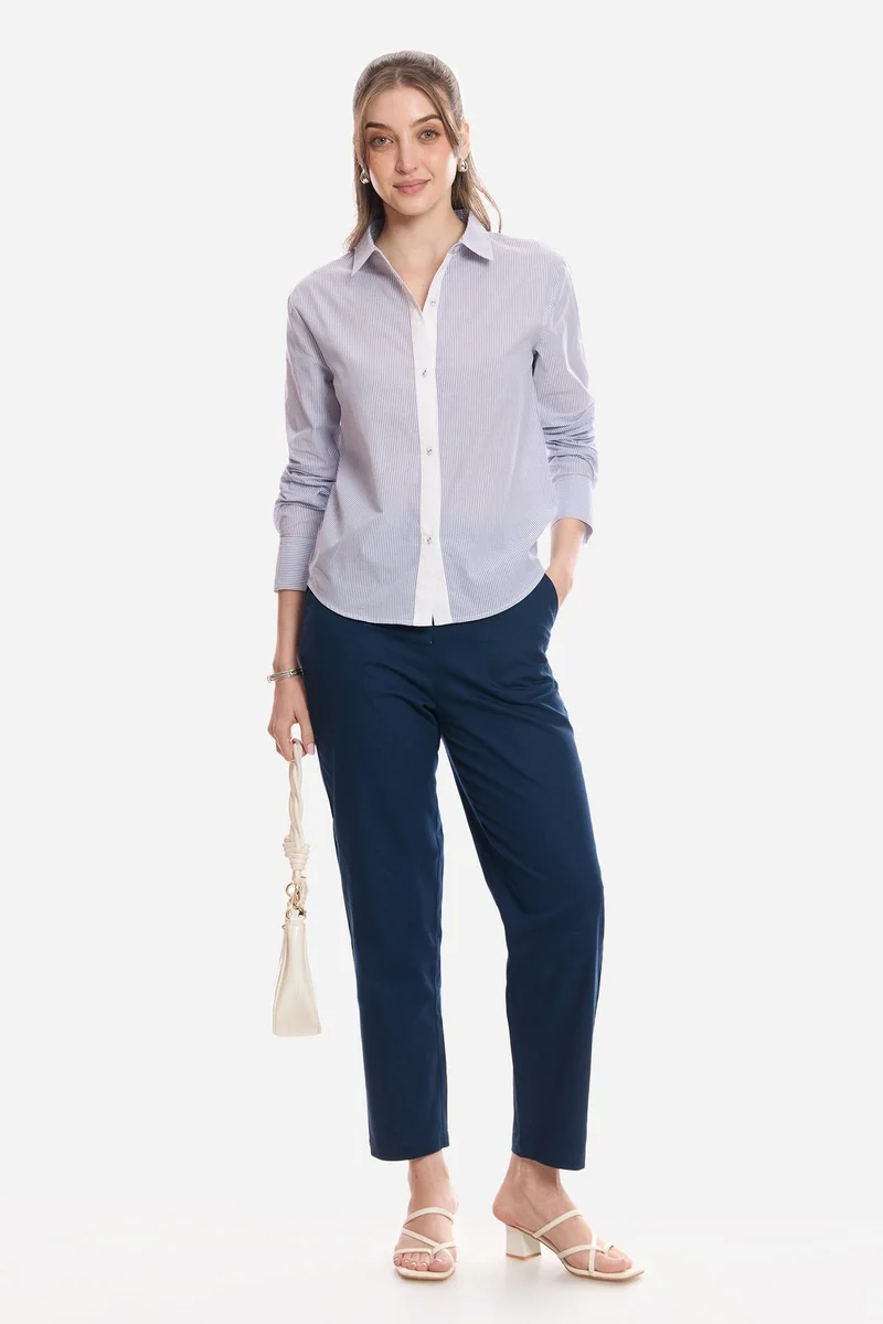 فيرجيو Stripes Cotton Striped Regular Fit Shirt for Women