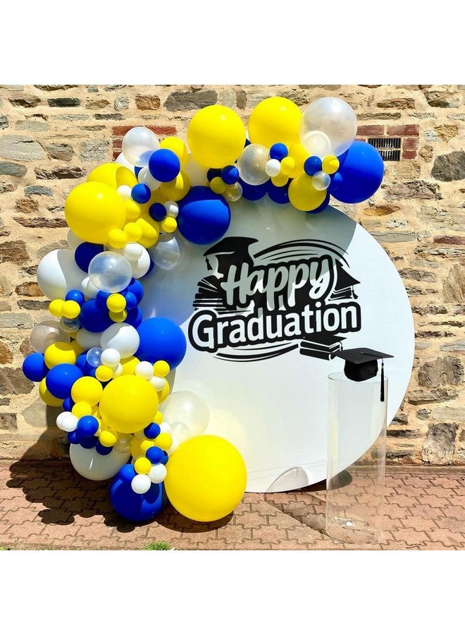 Togvu Yellow Blue Balloons, 12 Inches Blue Yellow White Balloons with Confetti Balloons Dark Blue Latex Balloon Helium for Kids Birthday Graduation Baby Shower Party Decoration - Image 4