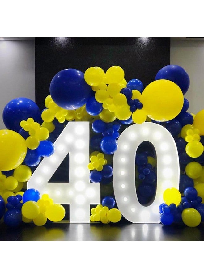 Togvu Yellow Blue Balloons, 12 Inches Blue Yellow White Balloons with Confetti Balloons Dark Blue Latex Balloon Helium for Kids Birthday Graduation Baby Shower Party Decoration - Image 5