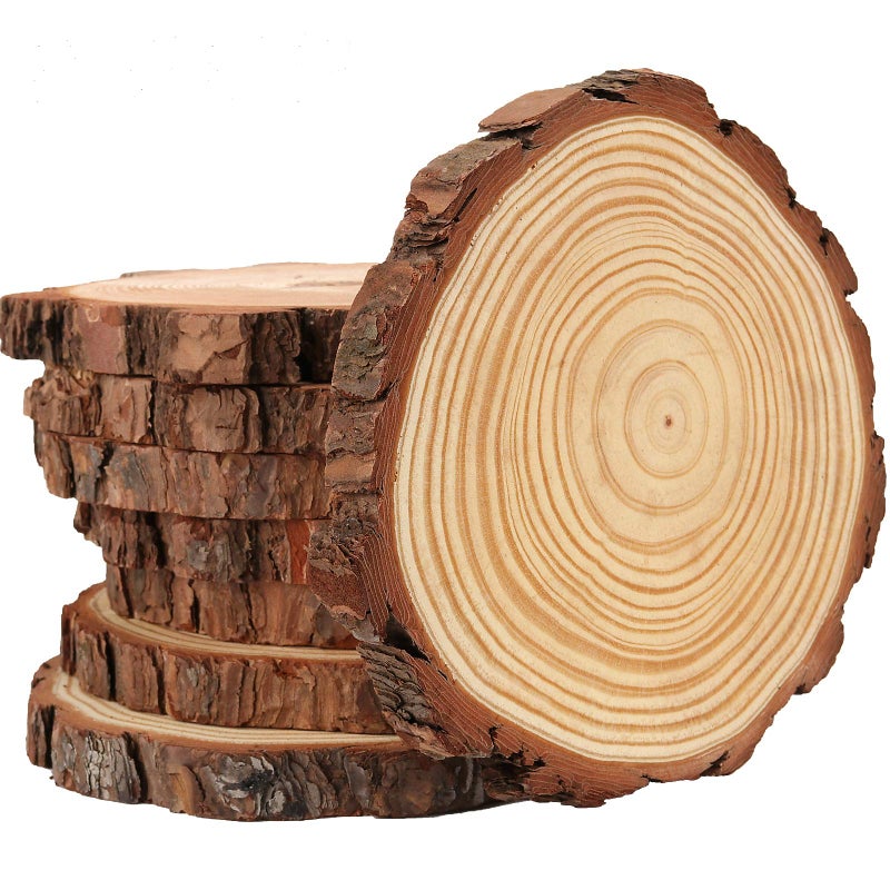 HOZEON 8 PCS 89 Inches Natural Wood Slices Smooth Rustic Unfinished Wood Slices Wood Slices for Crafts Arts Wedding Decoration Christmas Ornaments DIY Crafts