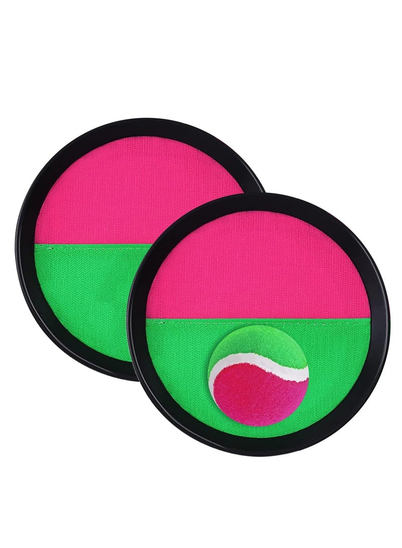 Velcro Ball Game, Balls Set with 2 Paddles and 1 for Kids, Throw and Catch, for Outdoor Use, Multicolor - Image 1