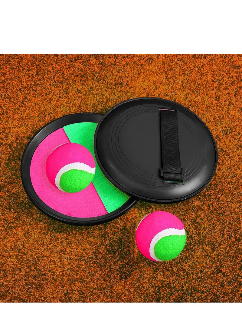 Velcro Ball Game, Balls Set with 2 Paddles and 1 for Kids, Throw and Catch, for Outdoor Use, Multicolor - Image 2