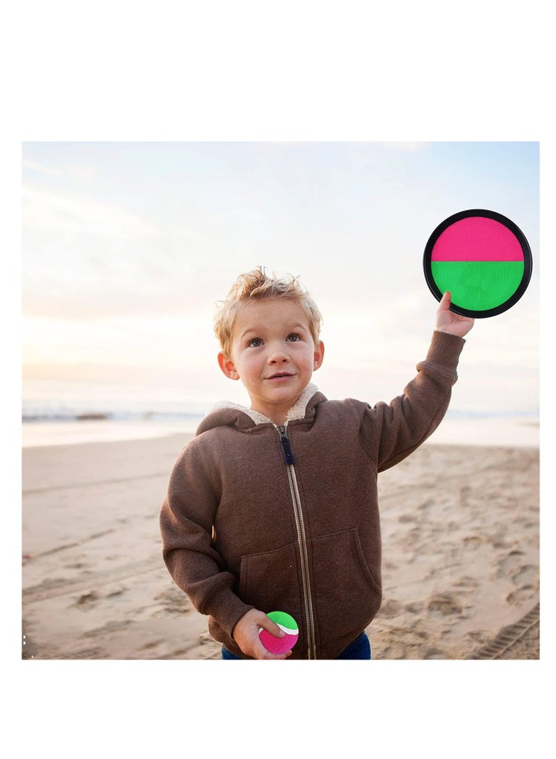 Velcro Ball Game, Balls Set with 2 Paddles and 1 for Kids, Throw and Catch, for Outdoor Use, Multicolor - Image 3