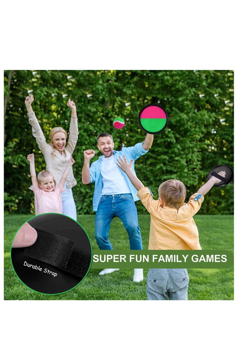 Velcro Ball Game, Balls Set with 2 Paddles and 1 for Kids, Throw and Catch, for Outdoor Use, Multicolor - Image 4
