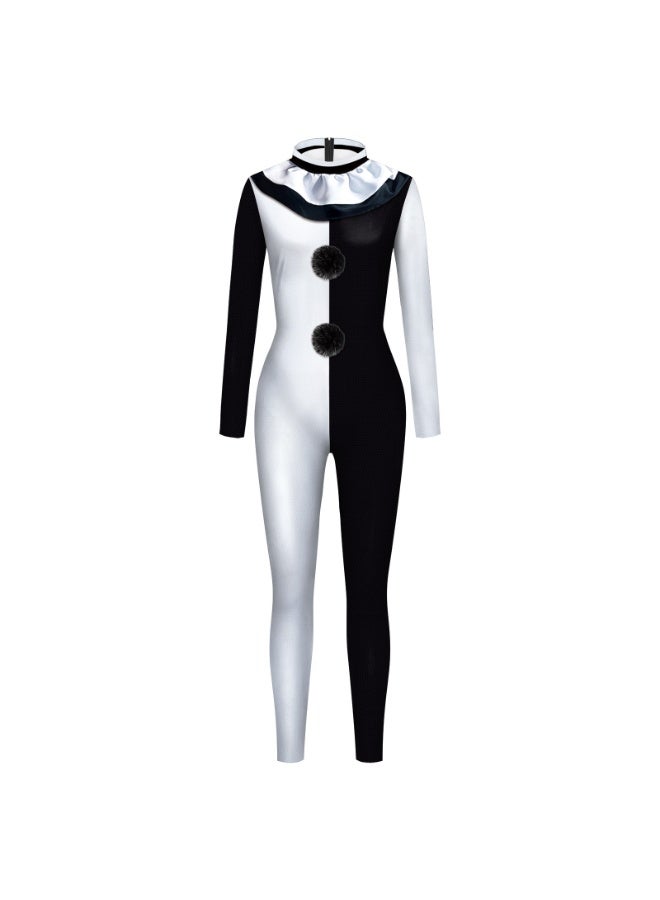 NIBEMINENT New clown role-playing costume, Christmas and Halloween costume, tight-fitting cosplay one-piece suitsuit - Image 1