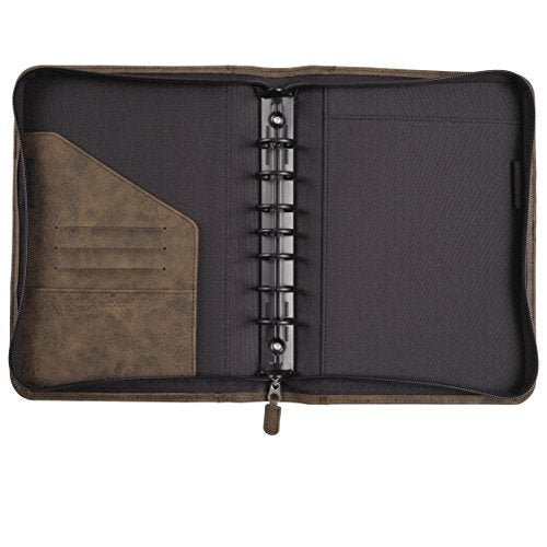 Day-Timer Distressed Look Starter Set Organizer, Undated, 7 Ring, Desk Size, 5-1/2 x 8-1/2", Brown (43184) - Image 3