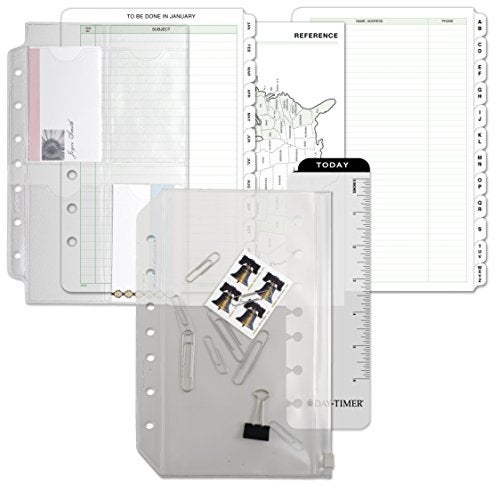 Day-Timer Distressed Look Starter Set Organizer, Undated, 7 Ring, Desk Size, 5-1/2 x 8-1/2", Brown (43184) - Image 4