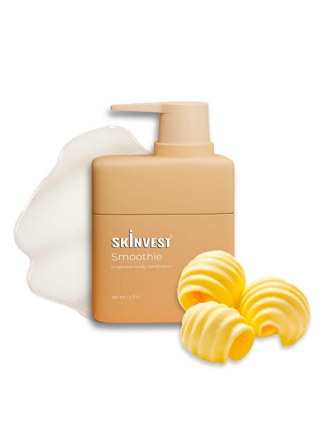 Skinvest Smoothie In-Shower Body Conditioner - For 24Hrs Non-Sticky Hydration - 150Ml | Shea Butter, Salicylic Acid | Improves Skin Texture, Dryness & Flakiness, For All Skin Types | For Men & Women  - Image 1