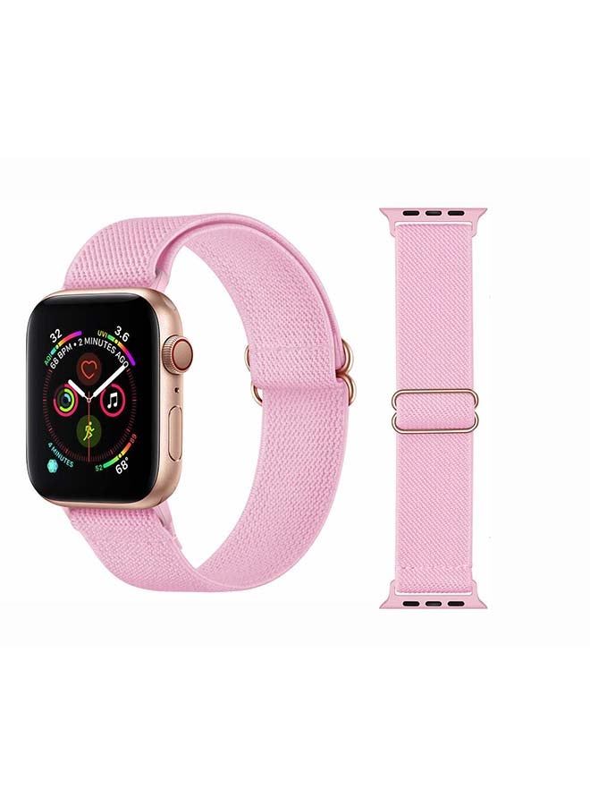 vesus Solid Adjustable Braided Solo Band for Apple Watch Series 6/SE/5/4/3/2/1 44/42mm Pink