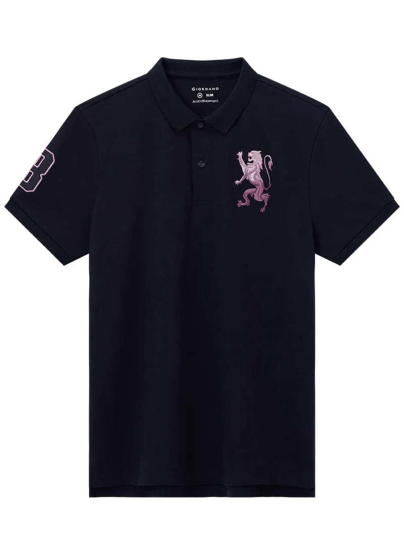 GIORDANO Men's Lion Polo Black