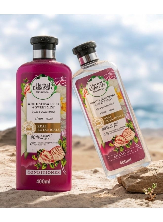 Herbal Essences Shampoo 400 ml + Conditioner 400 ml With Strawberry & Sweet Mint  (Packaging may vary) - Image 2