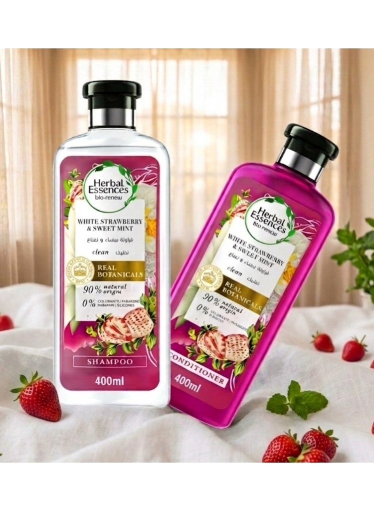 Herbal Essences Shampoo 400 ml + Conditioner 400 ml With Strawberry & Sweet Mint  (Packaging may vary) - Image 4