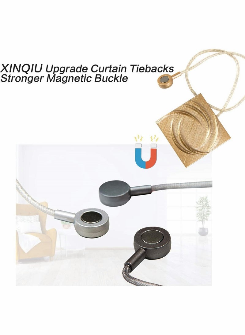 أمثلة عتيقة لتثبيت الستائر مغناطيسية 2 عبوة سهلة بدون تركيب لتربط الستائر لديكور المنزل والمكتب - Image 3