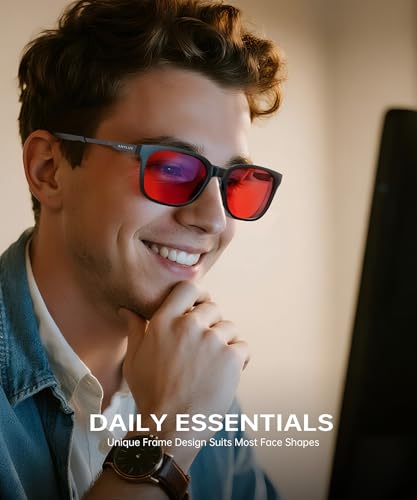 ANYLUV Blue Light Glasses for Men Lightweight Computer Gaming Glasses Stylish Anti Eyestrain Blue Light Blocking Men - Image 3