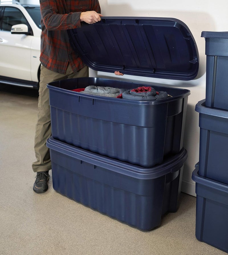 Rubbermaid صندوق تخزين رافرميد سعة 50 جالون روفنيك، حاوية تخزين بلاستيكية متينة وقابلة لإعادة الاستخدام - Image 4