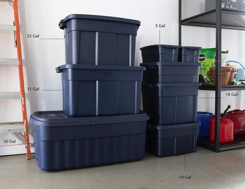 Rubbermaid صندوق تخزين رافرميد سعة 50 جالون روفنيك، حاوية تخزين بلاستيكية متينة وقابلة لإعادة الاستخدام - Image 5