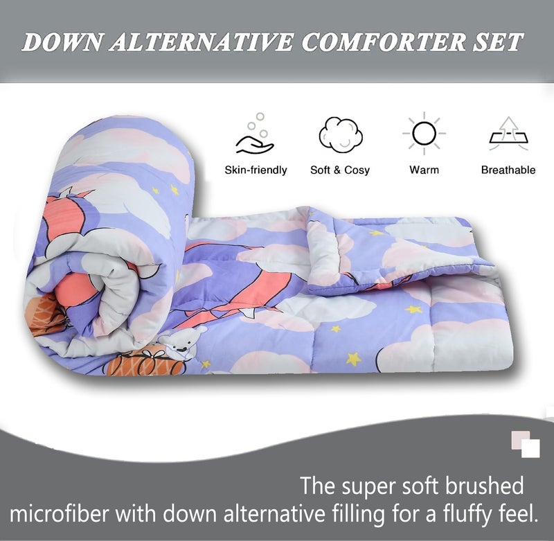 Ritvik Decor Single Bed Cartoon Printed Blankets for Kids | Dohar for Kid Boys & Girls | Glace Cotton Soft Children Comforters | Summer & Winter Blankets (60x90 Inches) (Aqua Cloud)| TC - 144 - Image 5