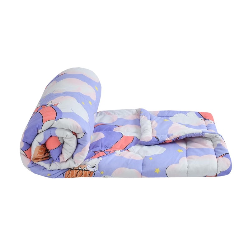 Ritvik Decor Single Bed Cartoon Printed Blankets for Kids | Dohar for Kid Boys & Girls | Glace Cotton Soft Children Comforters | Summer & Winter Blankets (60x90 Inches) (Aqua Cloud)| TC - 144 - Image 1