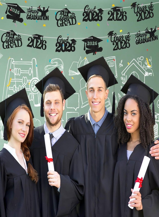 MARFOREVER 2026 Graduation Cutouts, 30Pcs Glitter Grad Cap 2026 Cutout Tags Centerpiece Double Side 2026 Graduation Party Decorations for Class of 2026 Congrats Grad Party Favors Supplies, Black - Image 2
