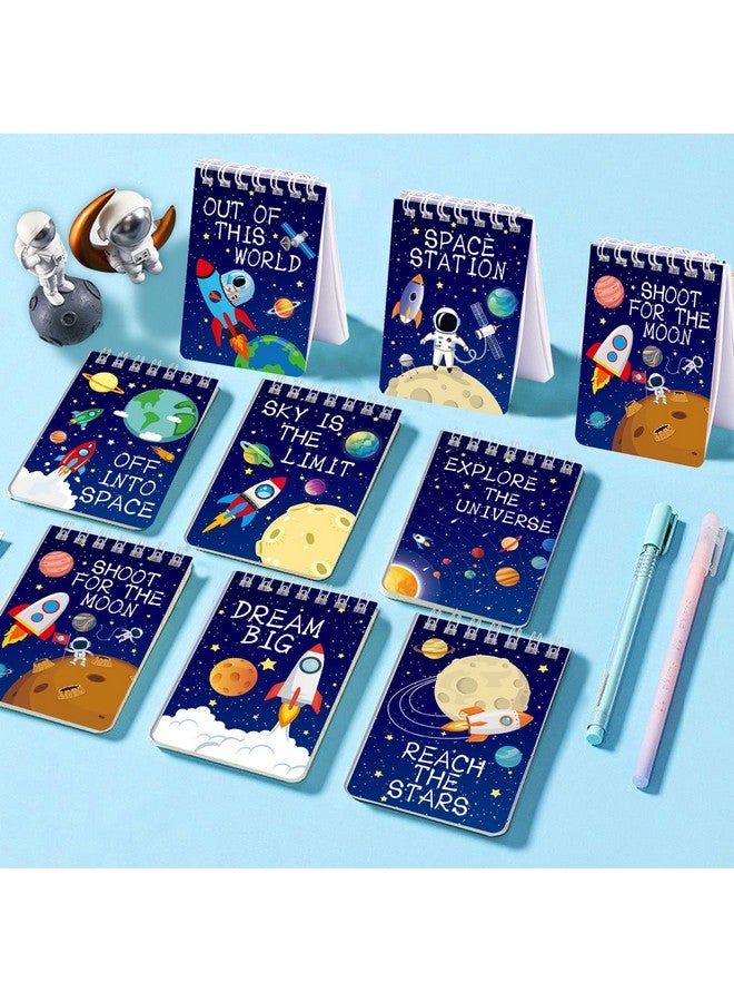 Omlisca Outer Space Mini Notebook 16 Pack Space Party Favor Galaxy Goodie Bags Solar System Astronaut Science Rocket Planet Small Spiral Pocket Notepads For Space Theme Birthday Party Supplies - Image 2