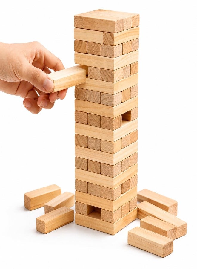 Infizent Wooden Stacking Tower Game for Kids & Adults | 54 Wooden Blocks | Family Party Game | Balance & Brain Training Toy - Image 1