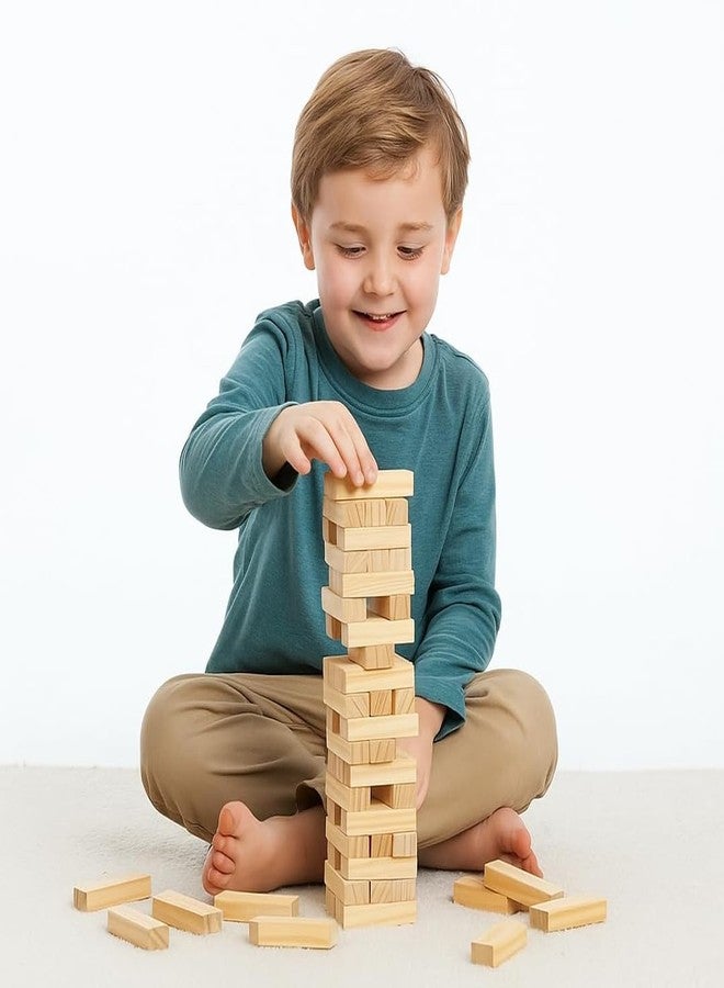 Infizent Wooden Stacking Tower Game for Kids & Adults | 54 Wooden Blocks | Family Party Game | Balance & Brain Training Toy - Image 2
