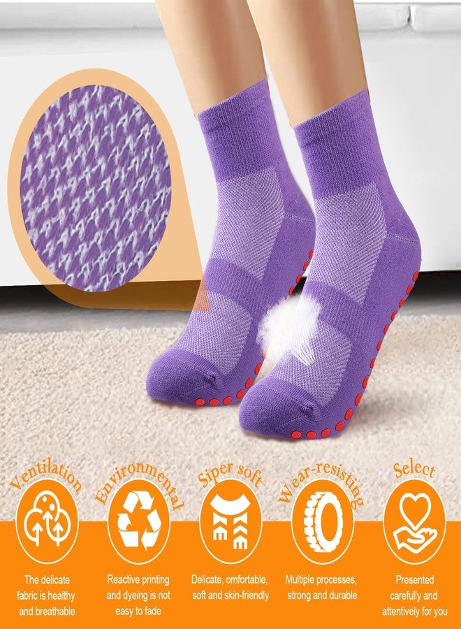 Chuarry 30 Pairs Non Slip Socks Non Skid Socks with Grips for Elderly Yoga Hospital Cushioned Sole Gripper for Men Women, 10 Colors - Image 4