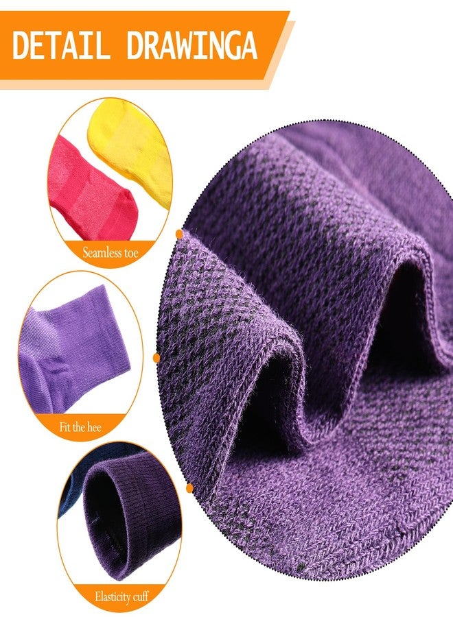 Chuarry 30 Pairs Non Slip Socks Non Skid Socks with Grips for Elderly Yoga Hospital Cushioned Sole Gripper for Men Women, 10 Colors - Image 5