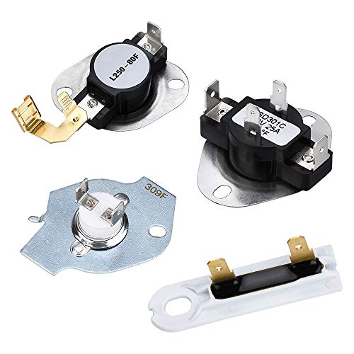 SOPKTA 3977393 Dryer Thermal Fuse 3387134 Dryer Cycling Thermostat 3392519 Dryer Thermal Fuse 3977767 Dryer Thermostat Compatible with Whirlpool Dryers, Replacement Parts # WP3387134 WP3977767 WP3977393 - Image 1