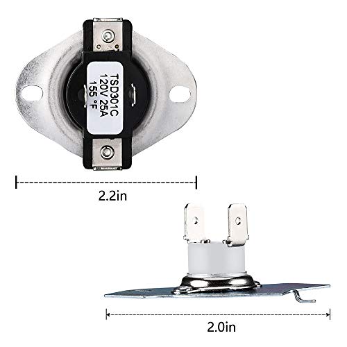 SOPKTA 3977393 Dryer Thermal Fuse 3387134 Dryer Cycling Thermostat 3392519 Dryer Thermal Fuse 3977767 Dryer Thermostat Compatible with Whirlpool Dryers, Replacement Parts # WP3387134 WP3977767 WP3977393 - Image 5