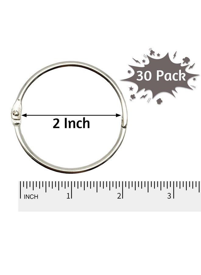 OWLKELA OWLKELA 2 Inch 30 Pack Loose Leaf Binder Rings, Nickel Plated Steel Binder Rings, Keychain Key Rings, Metal Rings for Index Cards, Book Ring, Ideal for School, Home, or Office  - Image 2