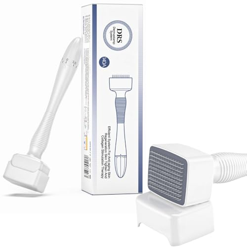 DUKAAN Derma stamp for Hair & Beard regrowth, 0-3mm Titanium Micro needle, Facial Derma Roller with microneedling Kit for Face Skin acne Repair, Reusable derma pen - Image 1