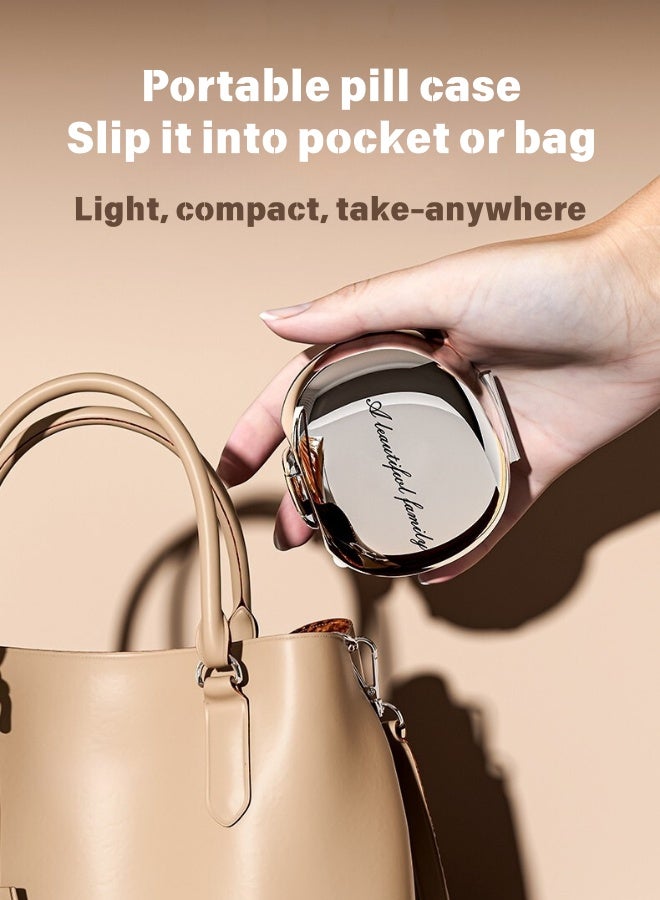 7 Day Pill Organizer, Weekly Medicine Box with Silicone Seal, Moisture-Proof Portable Travel Pill Case, Food-Grade PP Compact (8.5x8cm) for Vitamins & Medication - Image 5