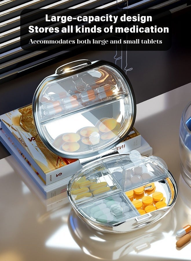 7 Day Pill Organizer, Weekly Medicine Box with Silicone Seal, Moisture-Proof Portable Travel Pill Case, Food-Grade PP Compact (8.5x8cm) for Vitamins & Medication - Image 1