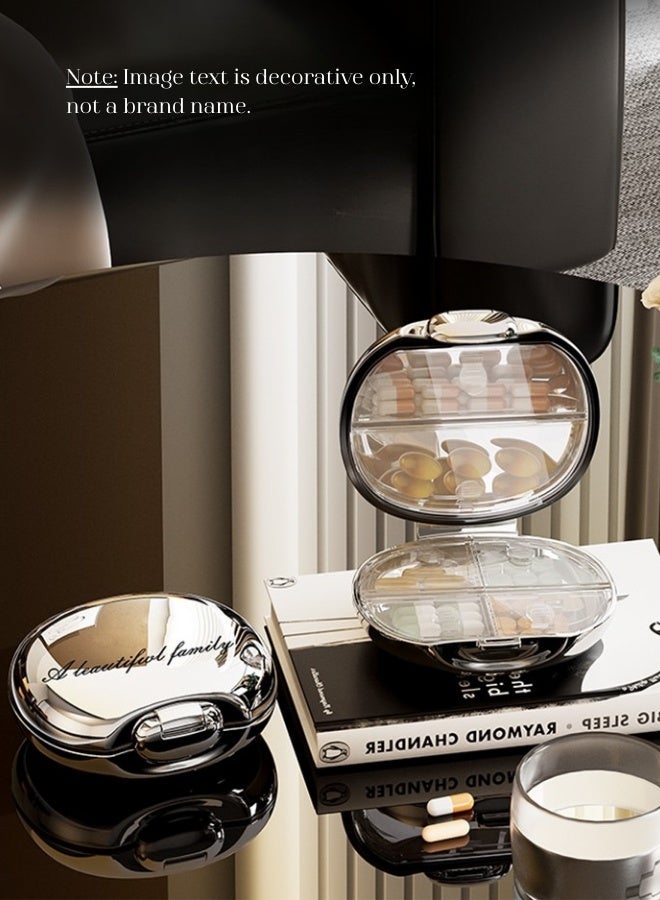 7 Day Pill Organizer, Weekly Medicine Box with Silicone Seal, Moisture-Proof Portable Travel Pill Case, Food-Grade PP Compact (8.5x8cm) for Vitamins & Medication - Image 2