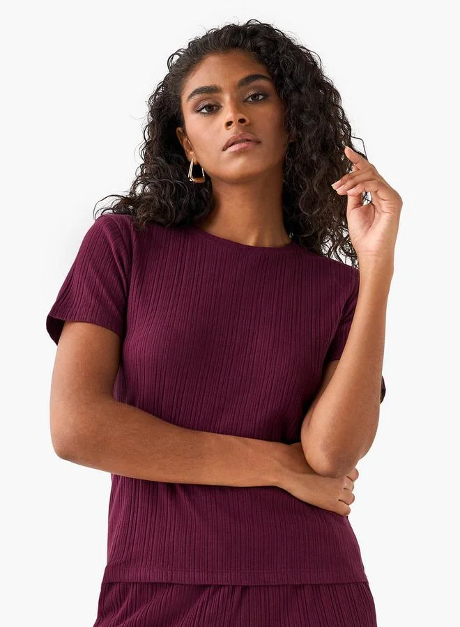 Splash FAV Ribbed Round Neck T-shirt