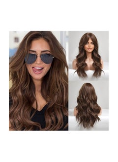 Long Brown Wigs for Women Curly Synthetic Wig with Bangs Middle Parting for Party and Cosplay - pzsku/Z7FBE44502134FD5060F2Z/45/_/1720962051/1e8d174f-c346-4c2e-8d02-4ca4964c76d0